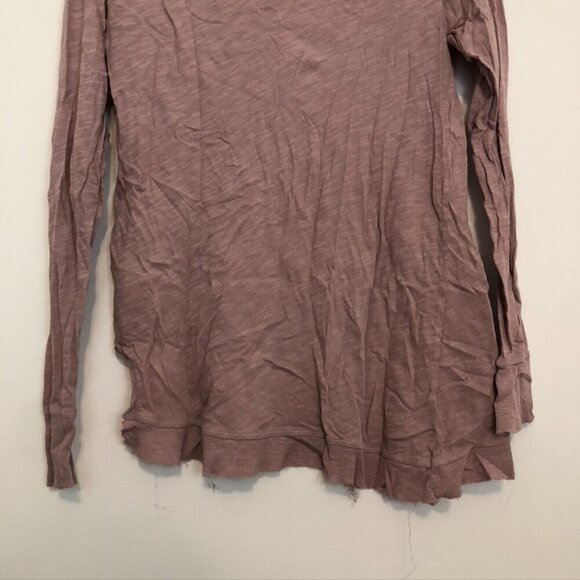 LEFT OF CENTER ANTHROPOLOGIE Rose Pink Asymmetrical Cotton Long Sleeve Top XS - Picture 10 of 10